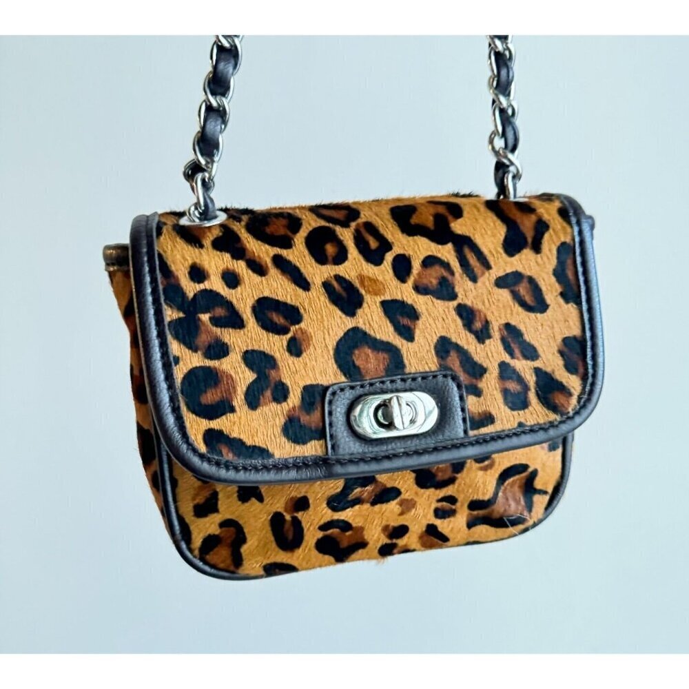 Banana Republic Animal Print Cow skin Little Crossbody Bag on Chain